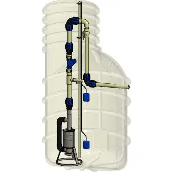 Koupit Online PUMPA Classic set pro tlakovou kanalizaci DN40 včetně čerpadla Pumpa INOX Morava 5-16-T 1,1kW 400V kabel 15m